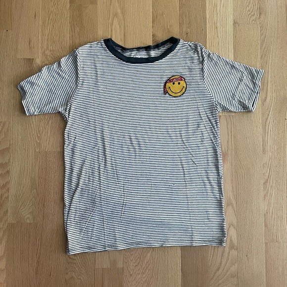 Lauren Moshi bandana smiley face striped s/s t-shirt Size S - Picture 2 of 8